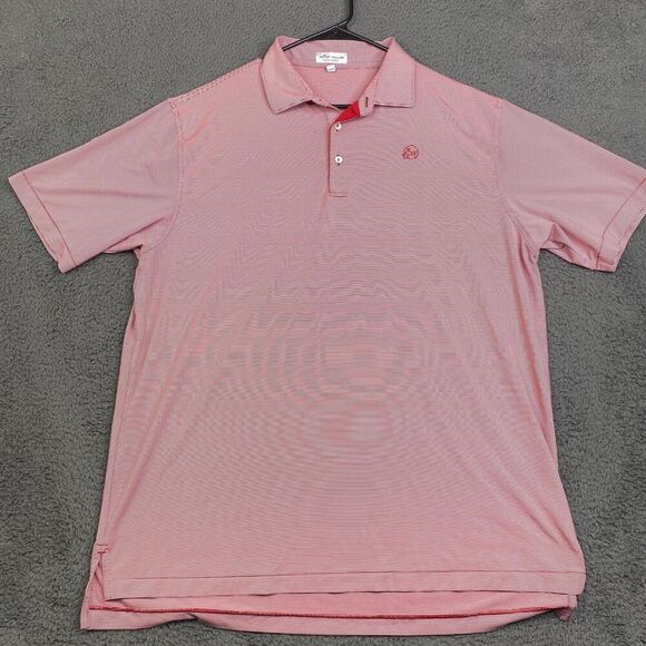 Peter Millar Shirt Mens Extra Large Red Striped Summer Comfort Golf Polo XL - Picture 1 of 10